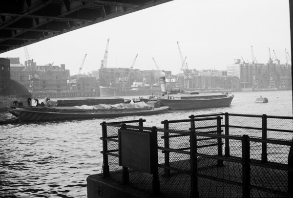 Barges on the River Thames, London, c1945-c1965