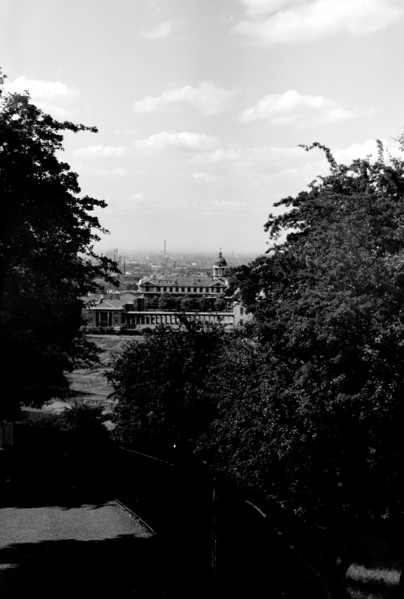 Royal Naval Hospital Greenwich, from Greenwich Park, London, c1945-c1965