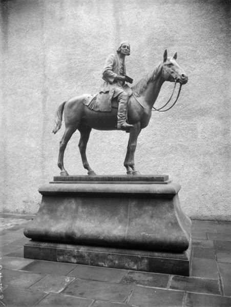 A statue of John Wesley, Bristol, Avon, 1933