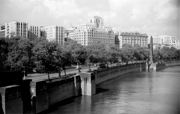 The Victoria Embankment looking towards Cleopatra's Needle, London, c1945-c1965