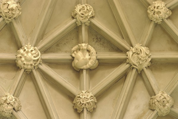 Roof bosses at Eltham Palace, London, 1999