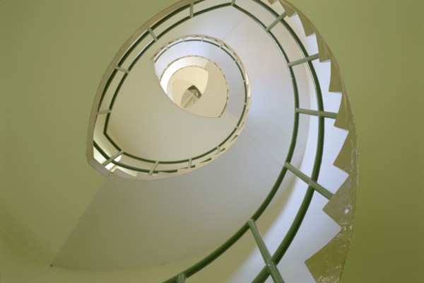 Staircase inside Dungeness lighthouse, Shepway, Kent, 1997