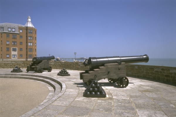 Cannon on the outer bastions of Deal Castle, Kent, 1997