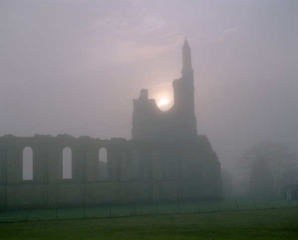 An autumn sunset at Byland Abbey, North Yorkshire, 1998