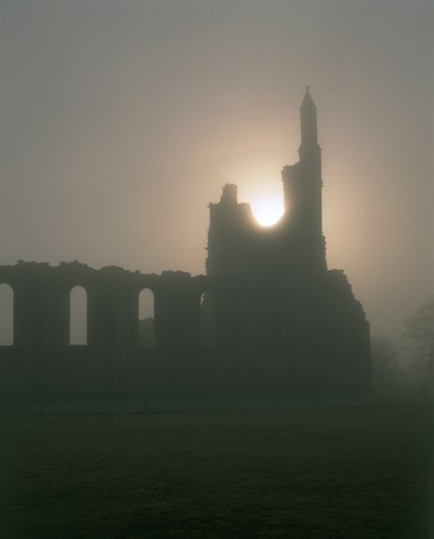 Autumn sunset at Byland Abbey, North Yorkshire, 1998