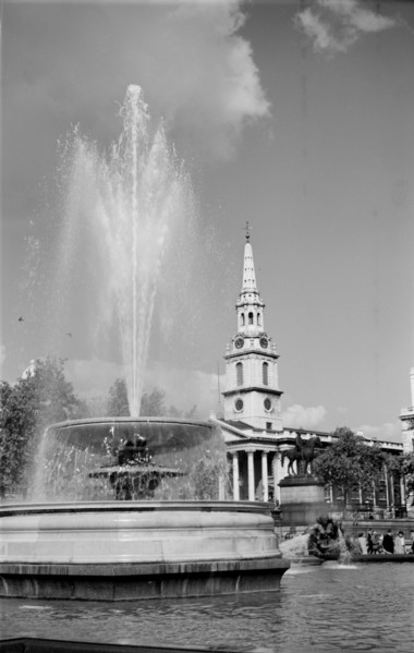 Fountain in Trafalgar Square, London, c1945-c1965