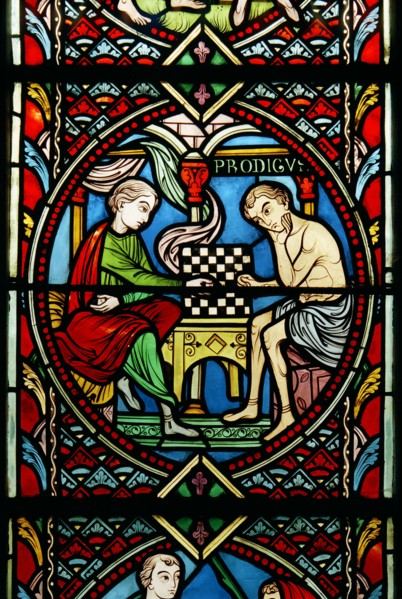 Prodigal Son' window at Feltwell, Norfolk, 1964