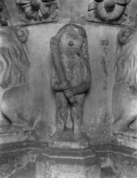 Carving from St Bartholomew's church, Orford, Suffolk, 1960