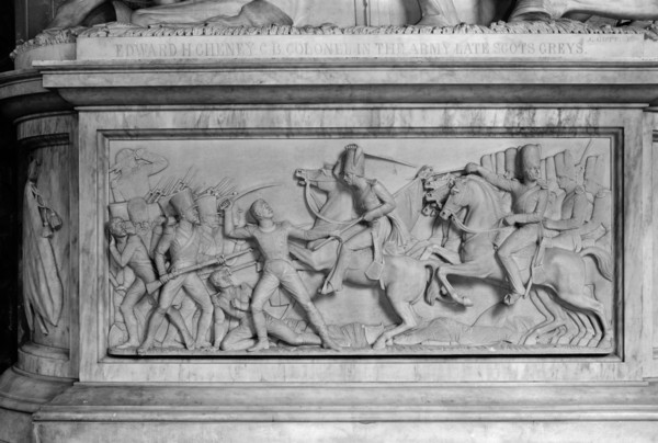 Detail of the monument to Colonel Cheney in St Luke's Church, Gaddesby, Leicestershire, c1965-c1969