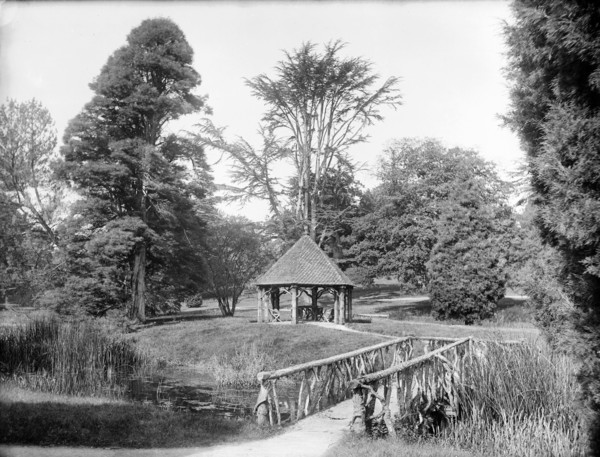 Wood bridge and summerhouse, Blenheim Palace, Woodstock, Oxfordshire, 1894