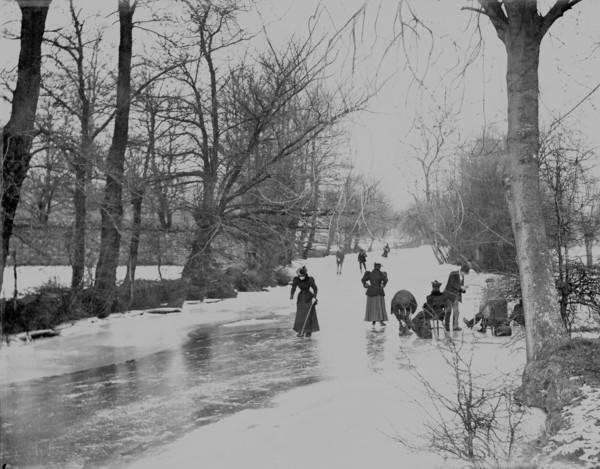 Skating near Abingdon, Oxfordshire, 1895