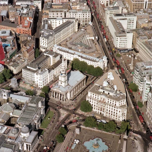 St Martin-in-the-Fields, The National Gallery, Trafalgar Square and The Strand, London, 2002