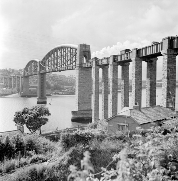 Royal Albert Bridge, Saltash, Cornwall, 1954