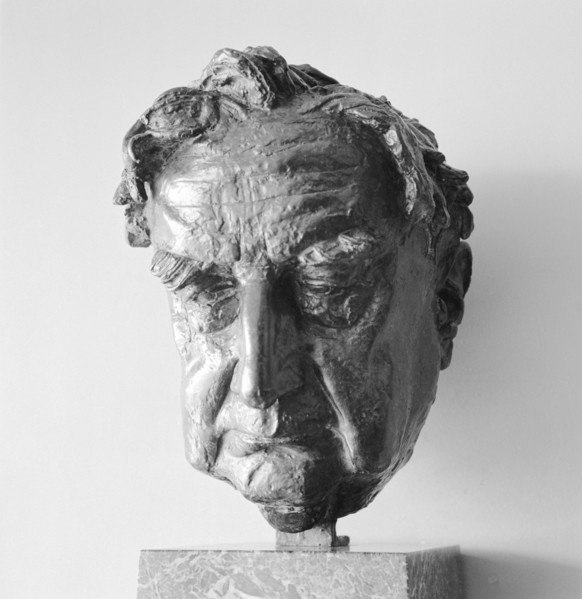 Sculpture of Vaughan Williams at the Royal Festival Hall, Lambeth, London, c1951-1952