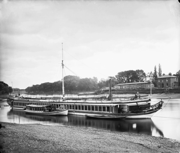 Barge on the River Thames at Fulham, London, c1860-1922
