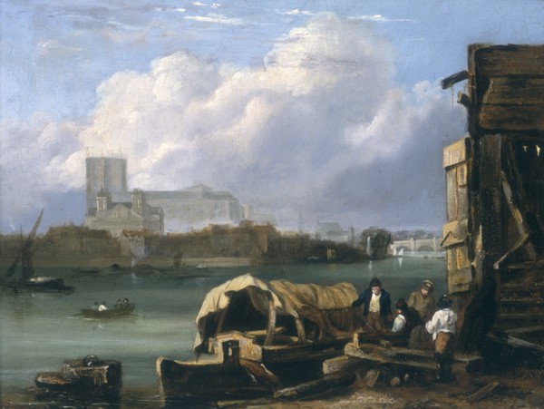 'Westminster from Lambeth', after 1827. Artist: Unknown