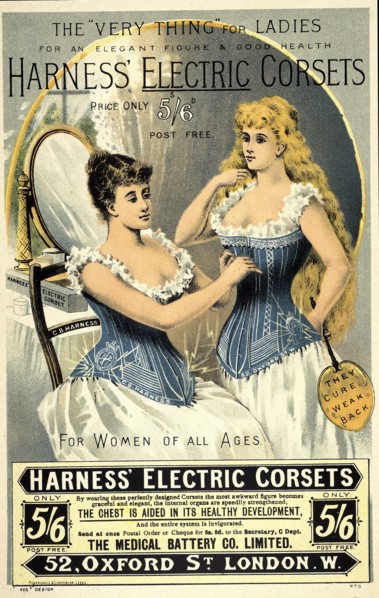 A corset advertisement, 1891. Artist: Unknown