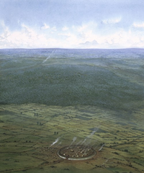 Fortified enclosure, Southern England, c1000 BC.  Artist: Frank Gardiner