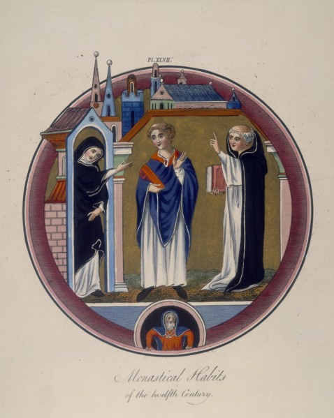 'Monastical Habits of the twelfth Century', c1797. Artist: Joseph Strutt