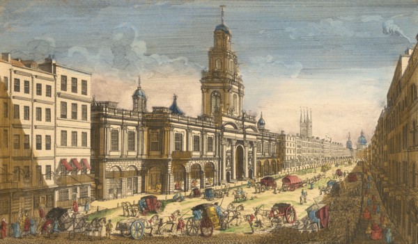 View of the Royal Exchange, London, 1751. Artist: Moithey Lainee