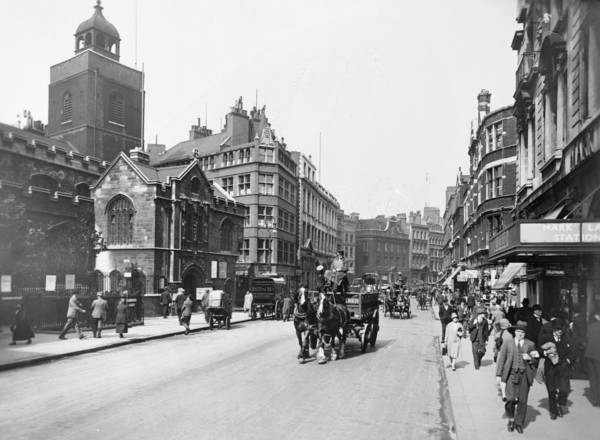 Great Tower Street and Byward Street, City of London, (c1930s?). Artist: Unknown