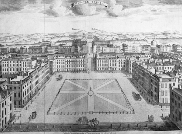 Hanover Square, Westminster, London, early 18th century. Artist: Sutton Nicholls