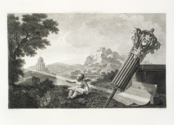 The frontispiece to Dr Brook Taylor's Perspective of Architecture, 1760. Artist: W Woollett
