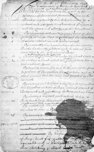 Protestant Statement, 1688. Artist: Unknown