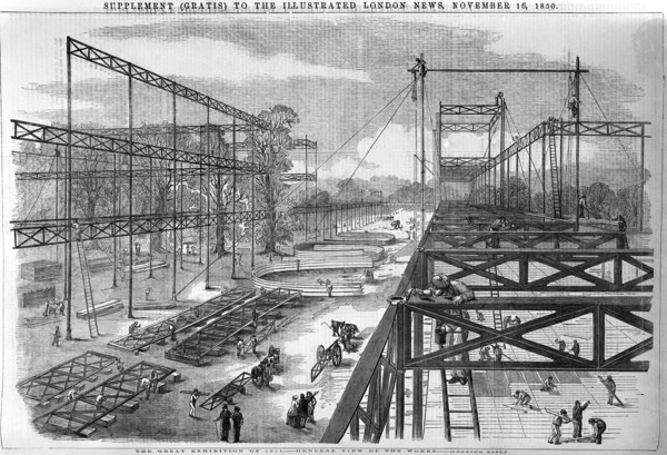 The works for the Great Exhibition, 1851 in Hyde Park, London. Artist: Unknown