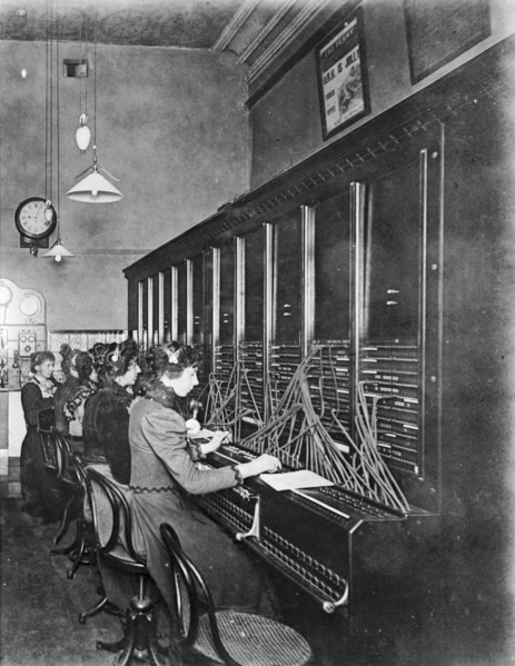GPO telephone exchange, London, c1905. Artist: Unknown