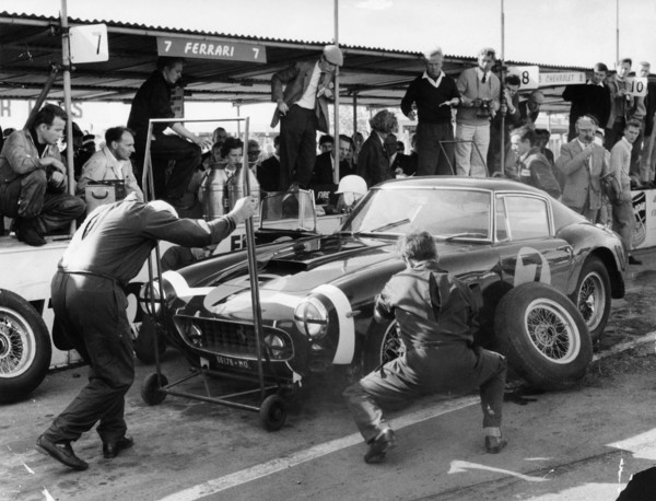 Stirling Moss in a Ferrari, Goodwood, 1961. Artist: Unknown