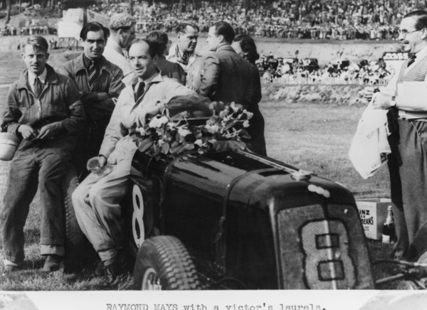 Raymond Mays with a victor's laurels, 1937. Artist: Unknown