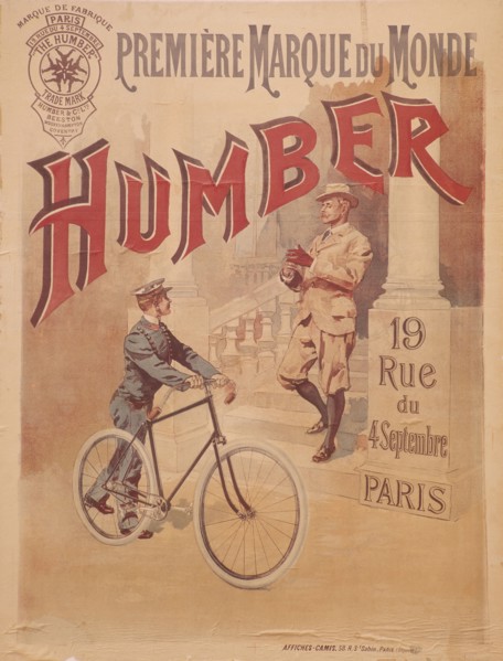 Poster advertising Humber bicycles, late 19th-early 20th century. Artist: Unknown