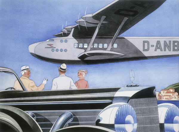 Poster advertising Mercedes-Benz cars, 1939. Artist: Unknown