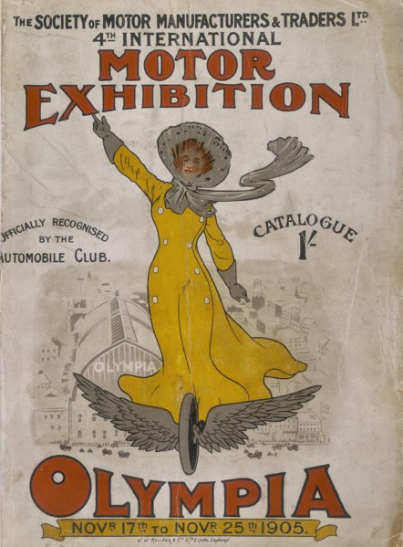 Poster advertising the Olympia Motor Exhibition, 1905. Artist: Unknown