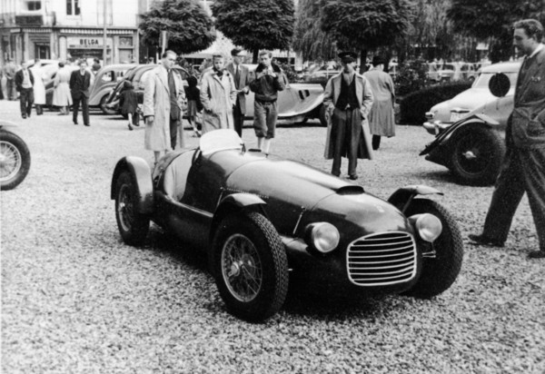Ferrari 166 at Spa, Belgium, 1949. Artist: Unknown