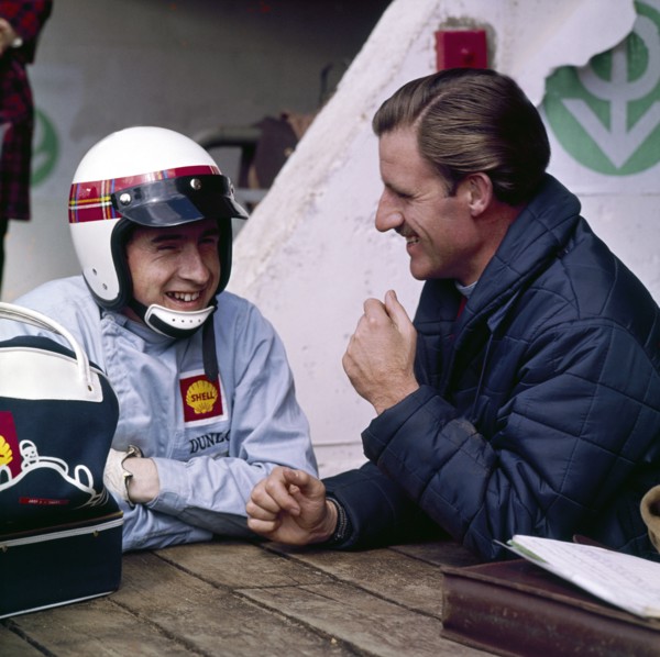 Jackie Stewart and Graham Hill chatting, Monaco Grand Prix, Monte Carlo, 1966. Artist: Unknown