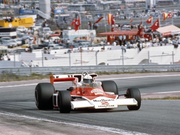 Jochen Mass racing a McLaren-Cosworth M23, Spanish Grand Prix, Jarama, Spain, 1977. Artist: Unknown