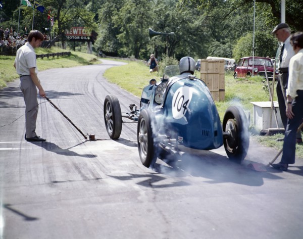 A vintage car at Prescott race track, Gloucestershire. Artist: Unknown