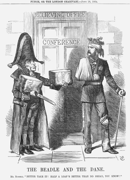 'The Beadle and The Dane', 1864.  Artist: John Tenniel