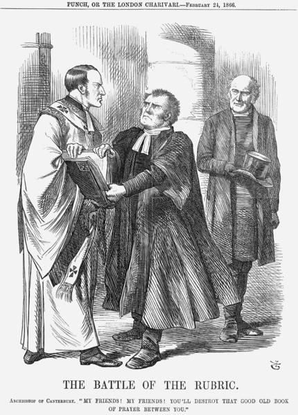 'The Battle of the Rubric', 1866. Artist: John Tenniel
