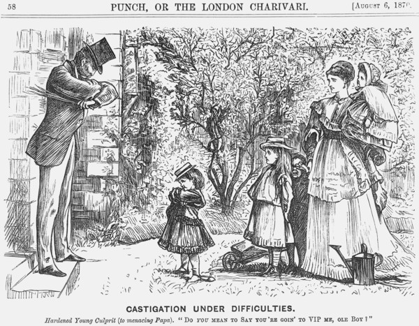 'Castigation Under Difficulties', 1870. Artist: Unknown