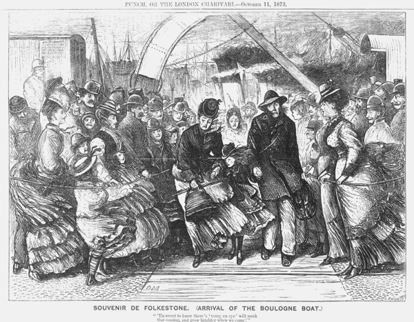 'Souvenir de Folkestone (Arrival of the Boulogne Boat)', 1873. Artist: Joseph Swain
