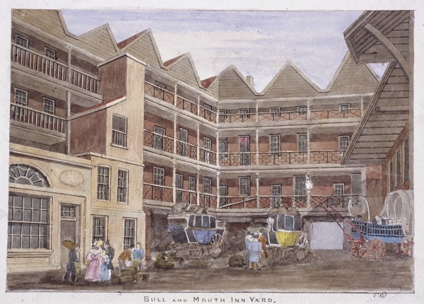 Bull and Mouth Street, London, 1806. Artist: Valentine Davis