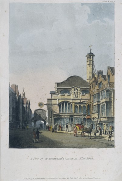 St Dunstan in the West, London, 1812. Artist: Anon