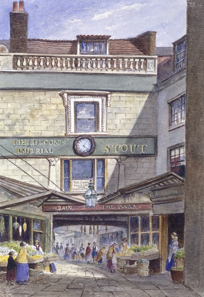 Swan Inn, Leadenhall Market, London, c1870. Artist: JT Wilson