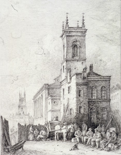 Holborn Viaduct, London, c1865. Artist: Robert Kent Thomas
