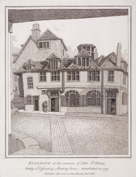 Little St Helen's, London, 1800. Artist: John Thomas Smith