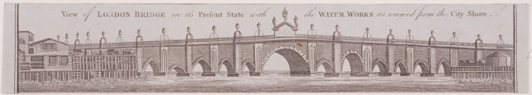 London Bridge (old), London, c1758. Artist: Anon