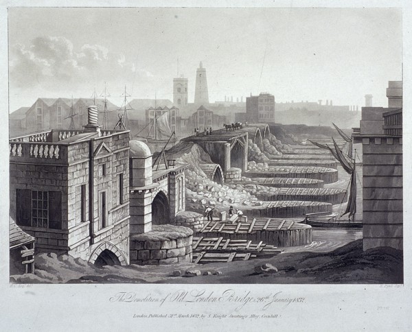 London Bridge (old), London, 1832. Artist: Henry Pyall